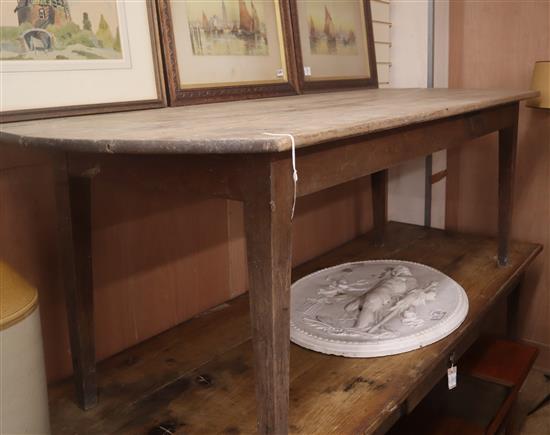 A 19th century French cherry kitchen table L.205cm